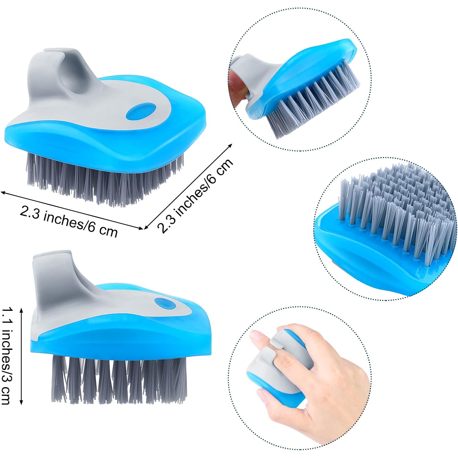Aodaer 4 Pieces Vegetable Brush Potato Scrubber Brush Silicone Hard And Soft Side Fruit Cleaning Tools For Delicate Or Tough-Skinned Vegetables
