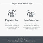 Merten & Storck Pre-Seasoned Carbon Steel 12” Frying Pan Skillet, Use on Induction, Stove and Grill, Durable, Even-Heating, for Searing, Grilling, Oven Use, and Campfire, Indoor/Outdoor
