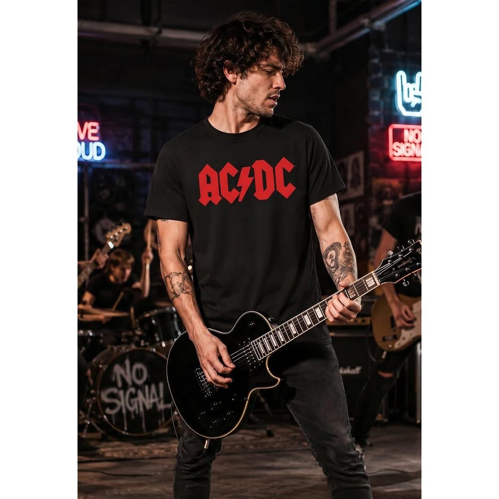 Tstars Ac/Dc Jagged Logo Band Power Up Tee For Men For Those About To Rock N Roll Shirt T-Shirt