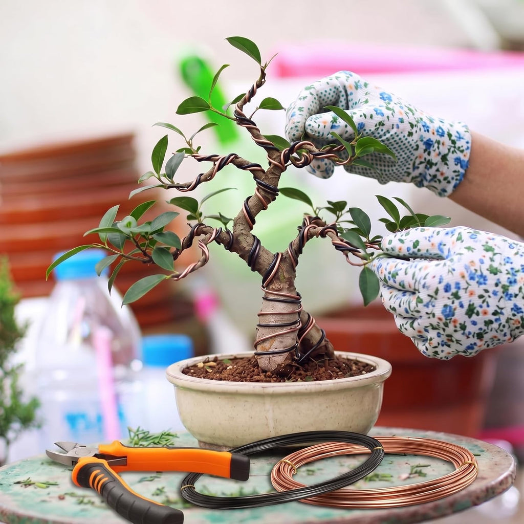 Mudder 5 Roll Aluminum Bonsai Training Wire Tree 1/1.5/2.0Mm 160 Feet Total With Bonsai Wire Cutter Anodized Training For Holding Branches Small Trunks(Classic)