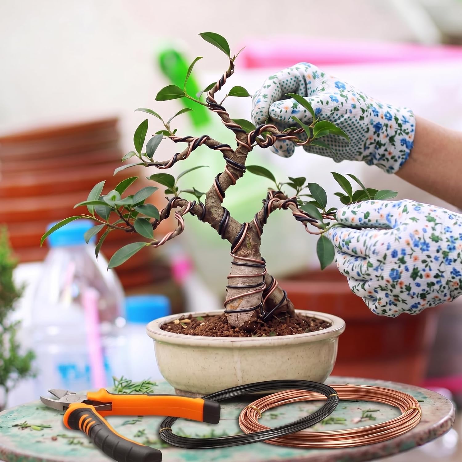 Mudder 5 Roll Aluminum Bonsai Training Wire Tree 1/1.5/2.0Mm 160 Feet Total With Bonsai Wire Cutter Anodized Training For Holding Branches Small Trunks(Classic)