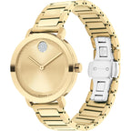 Movado Bold Women'S Gold-Plated Crystal-Set Watch - Swiss Quartz Movement, 3 Atm Water Resistant Luxury Timepiece - Gift For Her - 34Mm