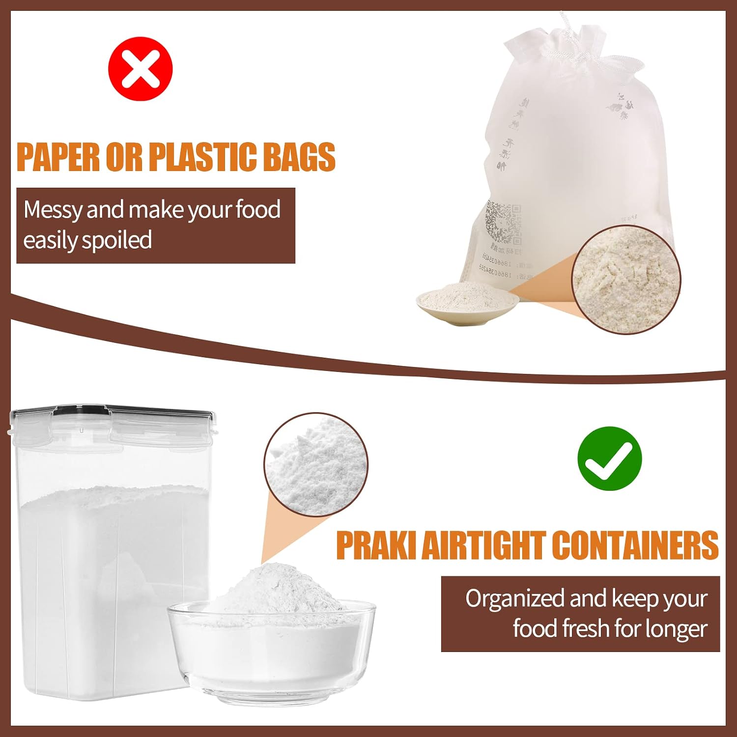 Praki Airtight Food Storage Containers Set With Lids - 24 Pcs, Bpa Free Kitchen And Pantry Organization, Plastic Leak-Proof Canisters For Cereal Flour & Sugar - Labels & Marker