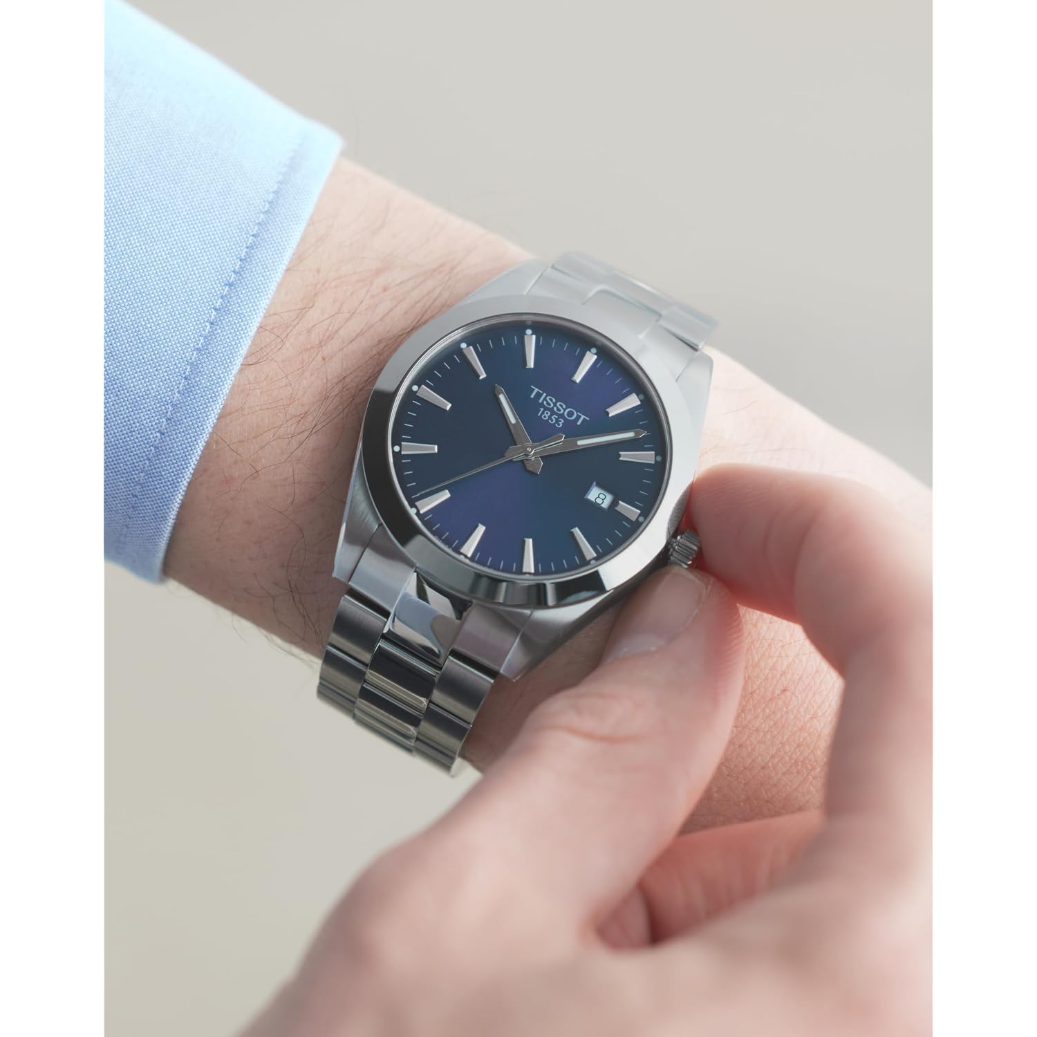 Tissot Mens Gentleman Stainless Steel Dress Watch