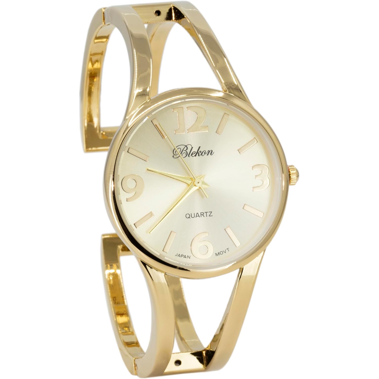 Collections Women's Elegant Analog Quartz Watch - 33mm Case, Casual Metal Cuff Bangle Design, Adjustable Fit for 7-8 Inch Wrist Size