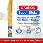 24 Pack Fly Strips Indoor Hanging Fruit Fly Trap Outdoor Sticky | Gnat Traps Fly Tape Fly Paper For Bug, Insect, Pest, Mosquito Fly Ribbon For Orchard Farm Garage Kitchen
