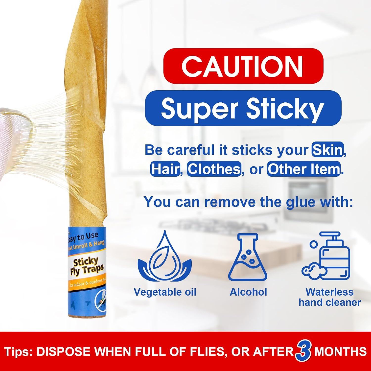 24 Pack Fly Strips Indoor Hanging Fruit Fly Trap Outdoor Sticky | Gnat Traps Fly Tape Fly Paper For Bug, Insect, Pest, Mosquito Fly Ribbon For Orchard Farm Garage Kitchen