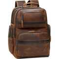 Tiding Men'S Leather Backpack 14"/ 15.6" Laptop Business Travel Daypack | Thick Sponge Padded Laptop & Tablet Sleeves, Water Bottle Holder, Luggage Strap, Anti-Theft Pocket, Large Capacity