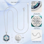 Mothers Day Gifts for Wife Compass Necklaces for Womens Jewelry for Wife Birthday Gift Ideas Wedding Anniversary Birthday Gifts for Wife Her Necklace, 18k Real Gold Filled S925 Sterling Silver Based