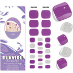 Semi Cured Gel Toe Nail Strips,26 Pcs Toes Nail Stickers Wraps(Purple),UV Light Required,Easy to Apply
