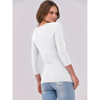 Anrabess Womens 3/4 Long Sleeve Tops Ribbed Knit Slim Fitted Shirts Basic Tee Fall Outfits 2026 Fashion Y2K Clothes