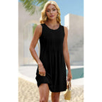 Ofeefan Summer Dresses For Women 2026 Loose Beach Vacation Casual Crew Neck Sleeveless Sundresses With Pockets Tank Dress