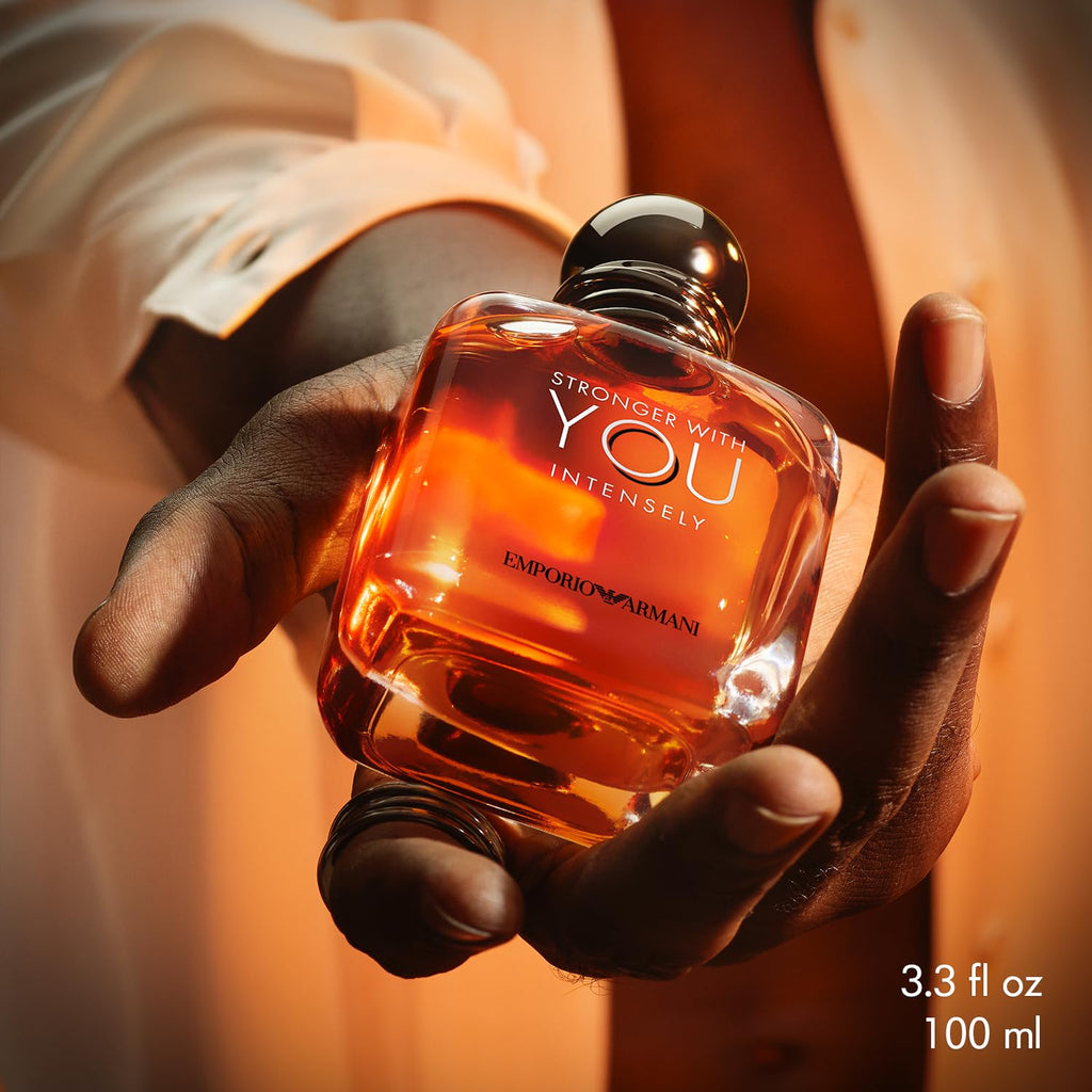 Armani Beauty - Stronger With You Intensely - Cologne for Men - Fougère Ambery Woody Men’s Fragrance - Pink Pepper, Lavender, Vanilla Notes