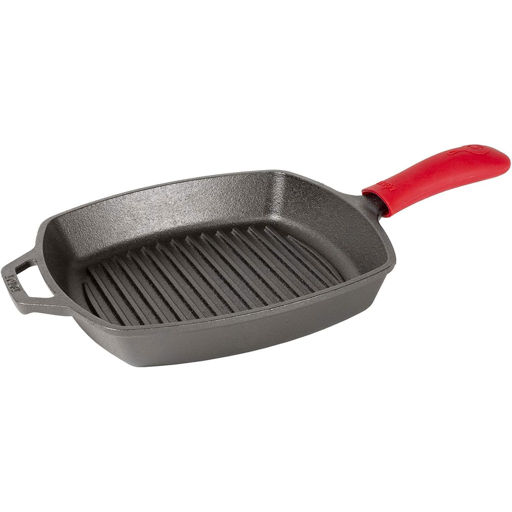 Lodge Silicone Hot Handle Holder - Heat-Resistant Cast Iron Skillet Handle Cover for Pans 9 Inches & Larger - Dishwasher-Friendly Silicone Hot Grip Sleeve - Reusable Skillet Accessory - Red