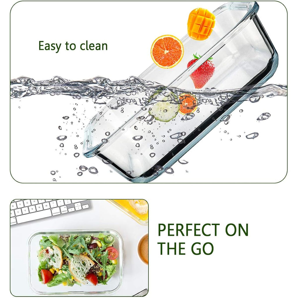 [8-Pack,30 oz]Glass Meal Prep Containers,Glass Food Storage Containers,Airtight lunch Containers with Lids, Microwave, Oven, Freezer and Dishwasher