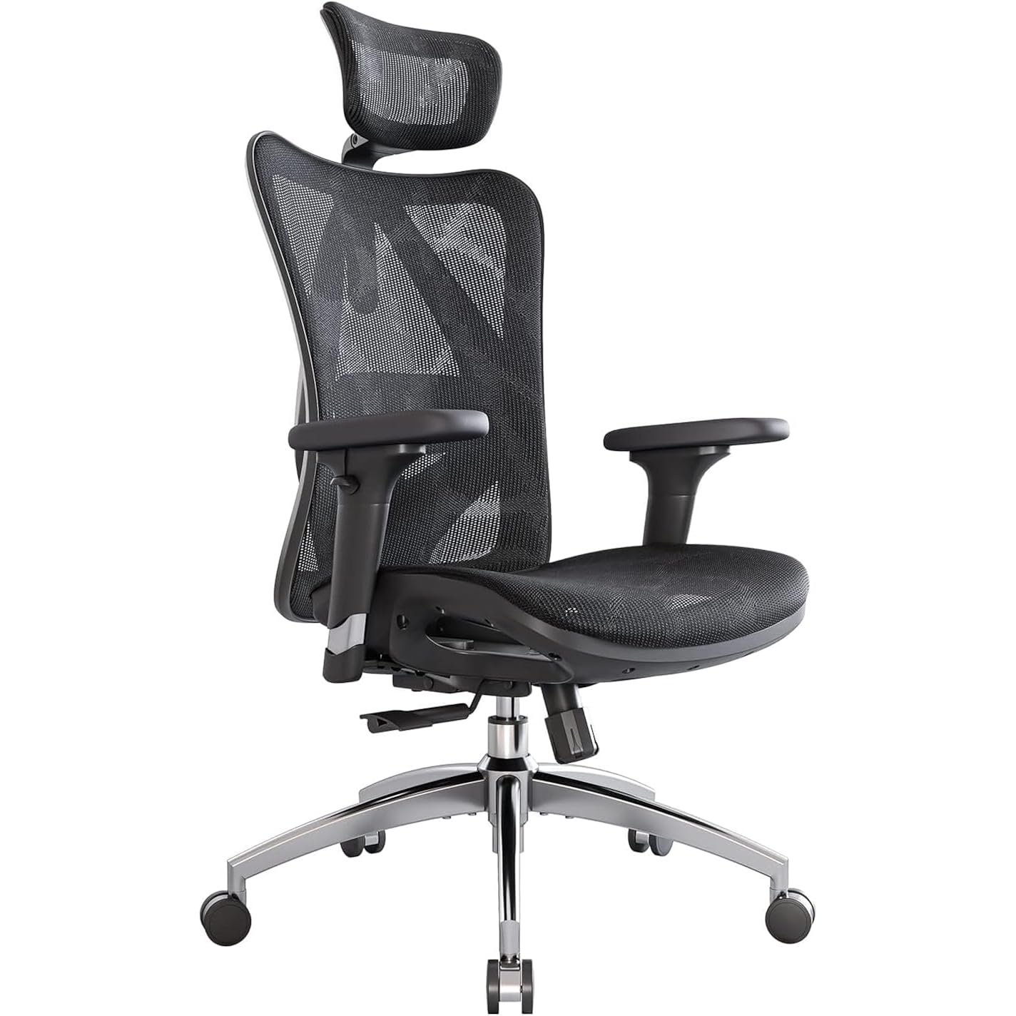 Sihoo M57 Ergonomic Mesh Office Chair, High Back Home Desk Chair With 3D Armrests, Lumbar Support And Adjustable Headrest, Comfortable Computer Chair, Big & Tall Office Chair Hold 330 Lbs-Black
