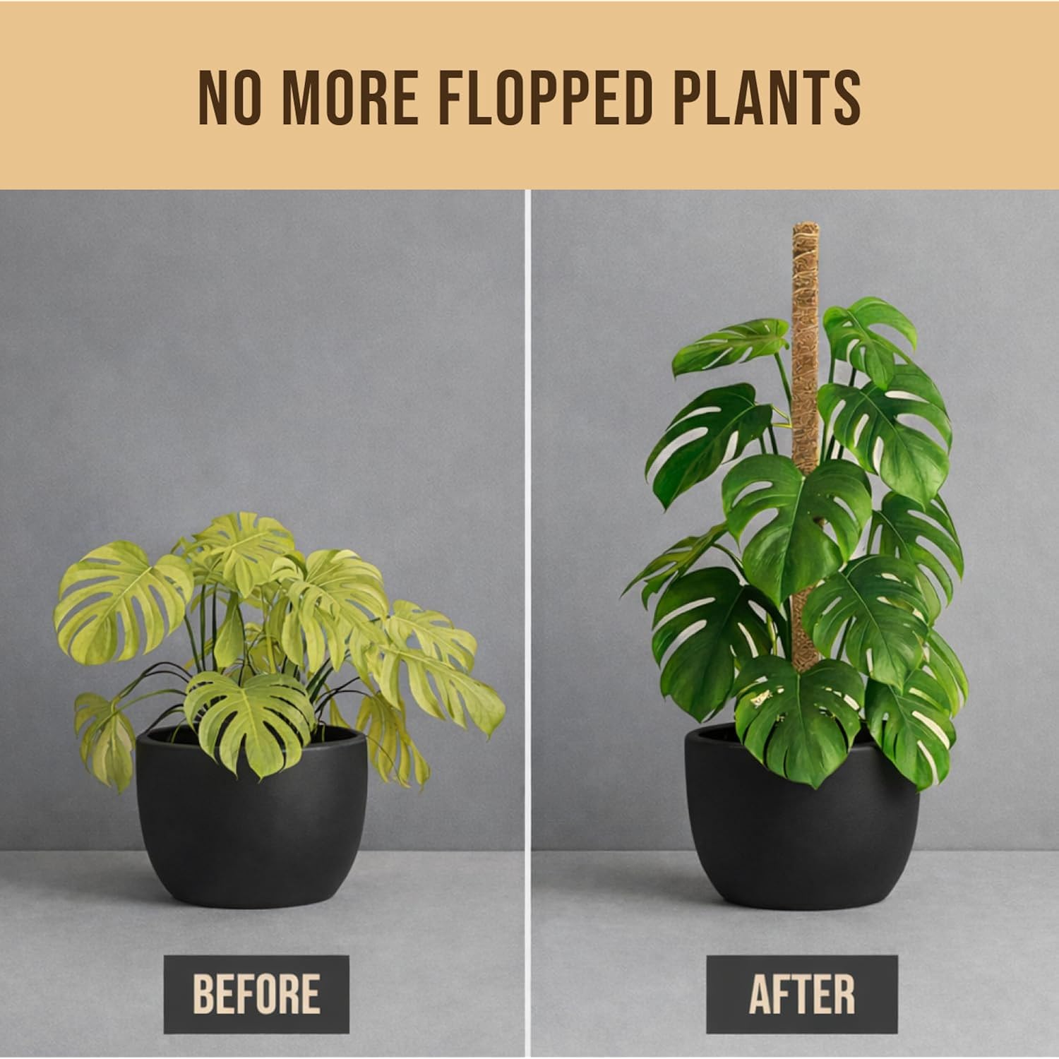 Moss Pole Monstera Plant Support, 2 Pack 28In Bendable Indoor Plant Stakes