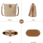 RNIEGA Small Straw Crossbody Bag for Women Woven Summer Shoulder Phone Purse Beach Handbag for Vacation