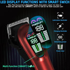 Tcmky Hair Clippers For Men Professional Clippers For Men Cordless&Corded Barber Clippers For Hair Cutting & Grooming. Rechargeable Hair Trimmer Kit For Household (Red)