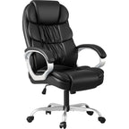 Homall Office Chair High Back Computer Desk Chair, Pu Leather Adjustable Height Modern Executive Swivel Task Chair With Padded Armrests And Lumbar Support (Black)