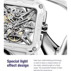 Ciga Design Watches For Womens X Series - Machina, Mechanical Automatic Watches Fashion All-Match Wrist Accessories Sapphire Crystal Analog Skeleton Watches With Silicone Strap