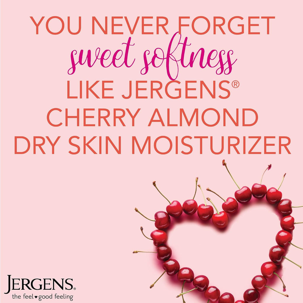 Jergens Original Scent Dry Skin Body Lotion, Hand And Body Moisturizer, Cherry Almond Essence, Dermatologist Tested, 32 Oz