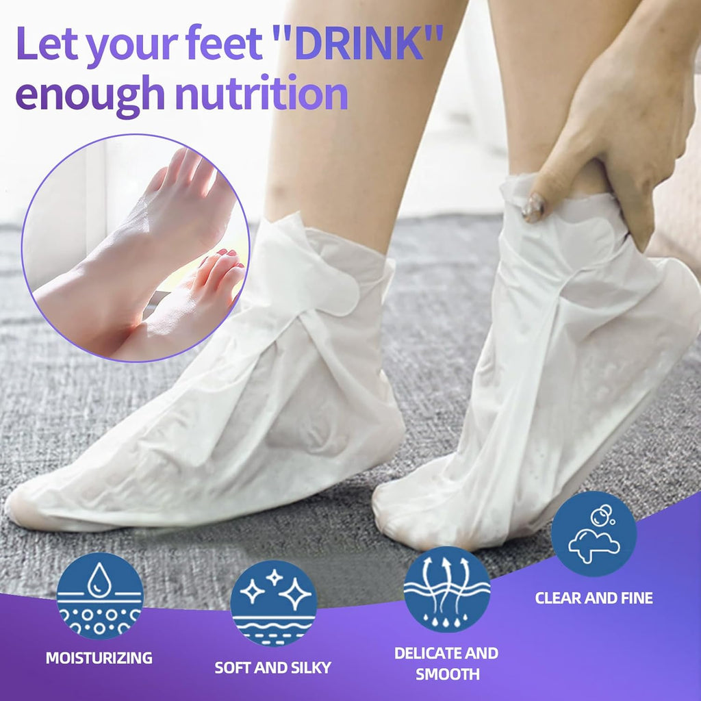 3 Pcs Foot Peeling Mask & 5 pcs Moisturizing Foot Mask ,Exfoliator Peel Off Calluses Dead Skin Callus Remover, Dry Skin Moisturizer for Soft Smooth Touch Feet,Foot Care Spa Peeling Gifts for Women Men