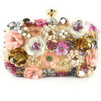Women Clutches Flower Evening Handbag Chain Strap Shoulder Bag