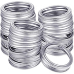 24 Pieces Regular Mouth Mason Jar Canning Bands - Reusable Replacement Metal Rings, Practical Screw Jar Bands, Leak Proof Tinplate Metal Rings, Compatible With Mason Jar
