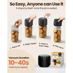 2026 Upgraded Electric Mason Jar Vacuum Sealer Kit With Wide And Regular Mouth Mason Lids -80Kpa Automatic Vacuum Pump 2500Mah Battery One Touch Canning Sealing Machine For Food Storage Black