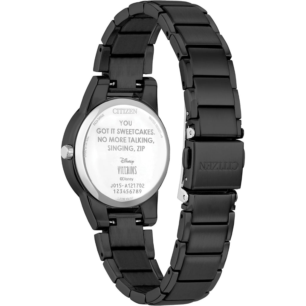 Citizen Women'S Eco-Drive Disney Villian Ursula Crystal Watch And Pin Gift Set In Black Ion Plated Watch, Black Dial (Model: Ga1075-68W)