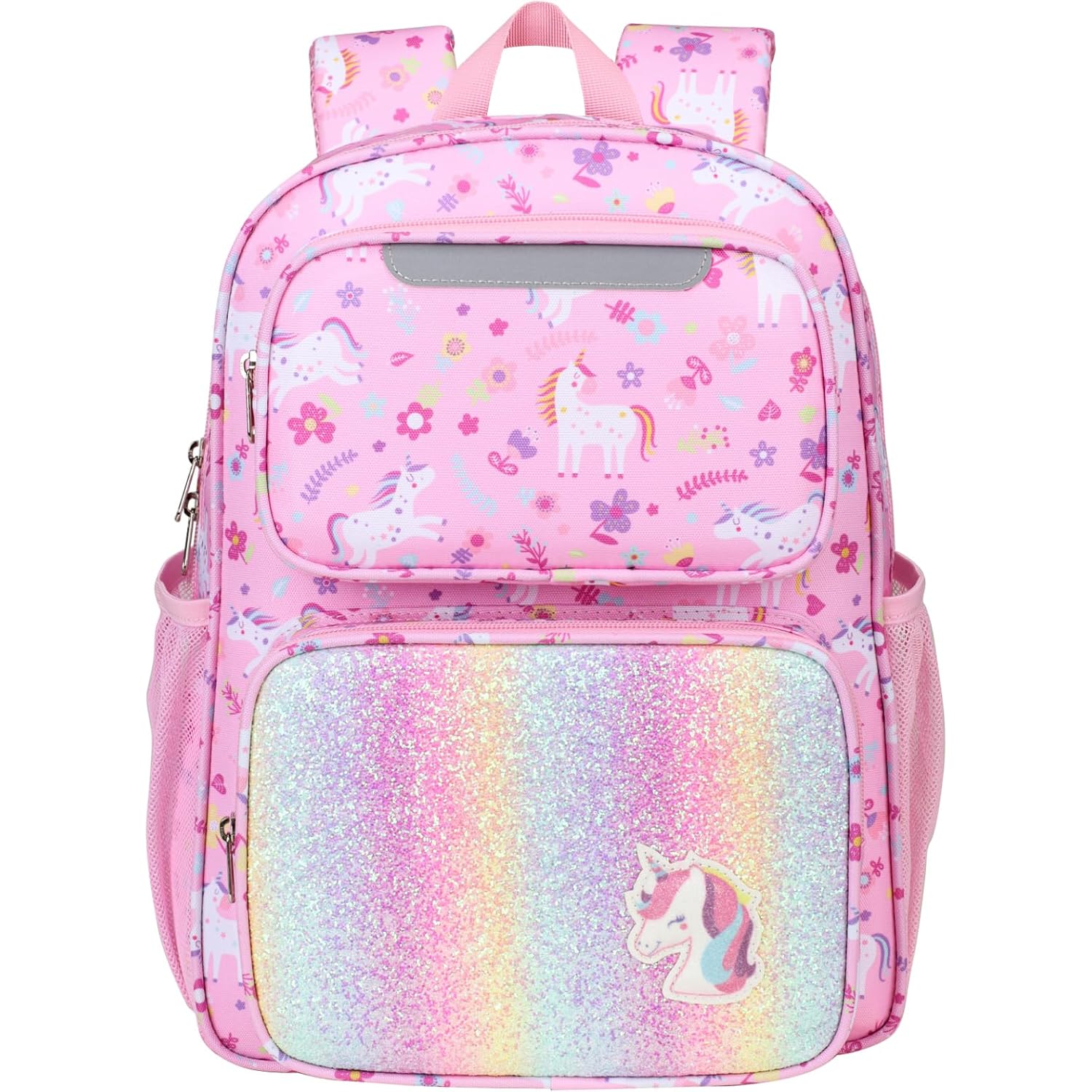 Kids Backpack For Girls Kindergarten - 15 Inch School Bag | For Prek-2Nd Grade Kids Ages 4-7, Fits Folders, Insulated Pocket For Lunch And Snacks, Comfy Padded Straps, Pink Unicorn