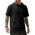 Jmierr Mens Short Sleeve Hoodie Cotton Hooded T-Shirts Lightweight Solid Tops With Pocket