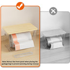 Delamu 2 Set Pantry Organizers And Storage, Trash Bag Holder Under Sink Organizer For 4-13 Gal Bags, Trash Bag Dispenser With Bamboo Top For Onion, Potato, Garlic, Clear (11-7/32"L*7" W*7-1/8"H)