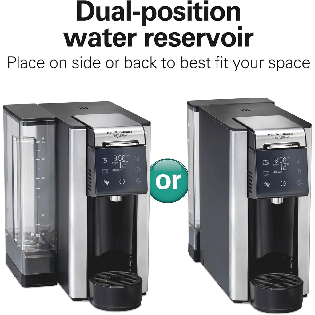Hamilton Beach Flexbrew Advanced 5-In-1 Drip & Single Serve Coffee Maker | Single Serve Hot & Iced Coffee Maker | 12 Cup Programmable Drip Coffee Maker | Removable 60 Oz. Reservoir | Black