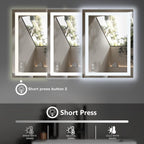 Dumos 24.1"X32.1" Led Bathroom Mirror, Smart Anti-Fog Bathroom Vanity Mirror With Front Light & Backlit, 3 Color Temperatures, Dimmable, Memory Function