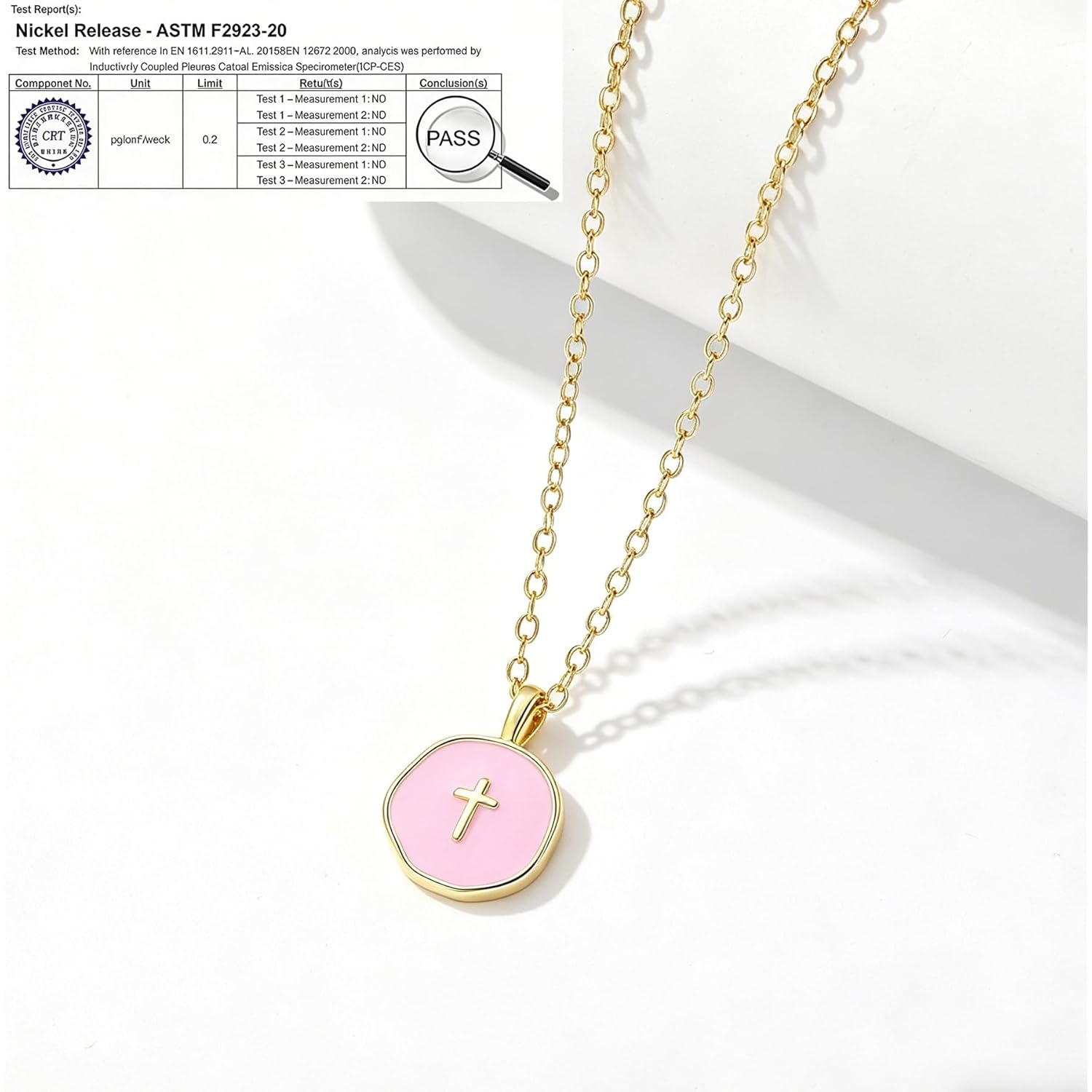 GINAZL Colorful Cross Necklace for Women Girls, Valentines Day | Birthday | First Communion | Christmas Gift | Easter Gifts