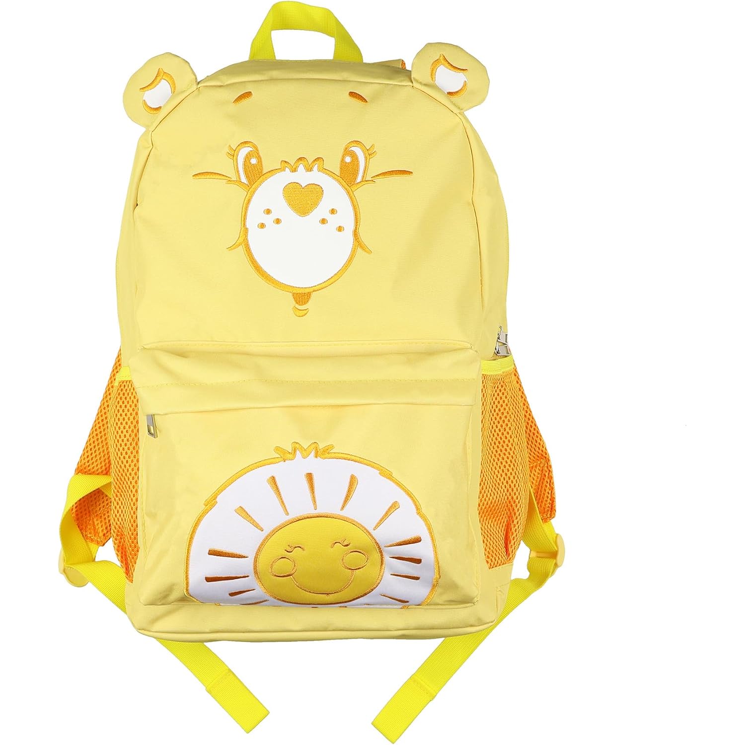 Mad Engine Care Bears Backpack Funshine Bear Embroidered Design 16" Book Bag With 3D Ears