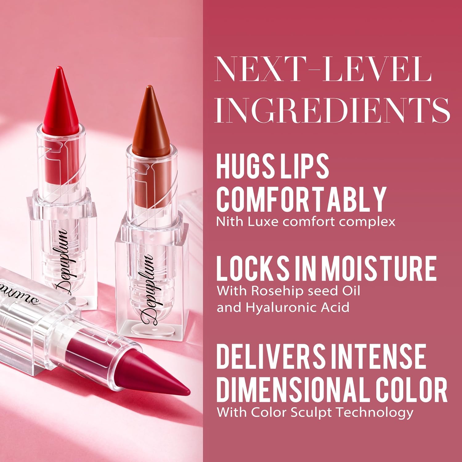 Depuplum Burgundy Lipstick Gradient Matte Lipsticks Lip Liner Combo Set for Women Waterproof Long Lasting Lip Stick Pencil Cream Lip Liner and Lipstick Combo for Mothers Day, E4