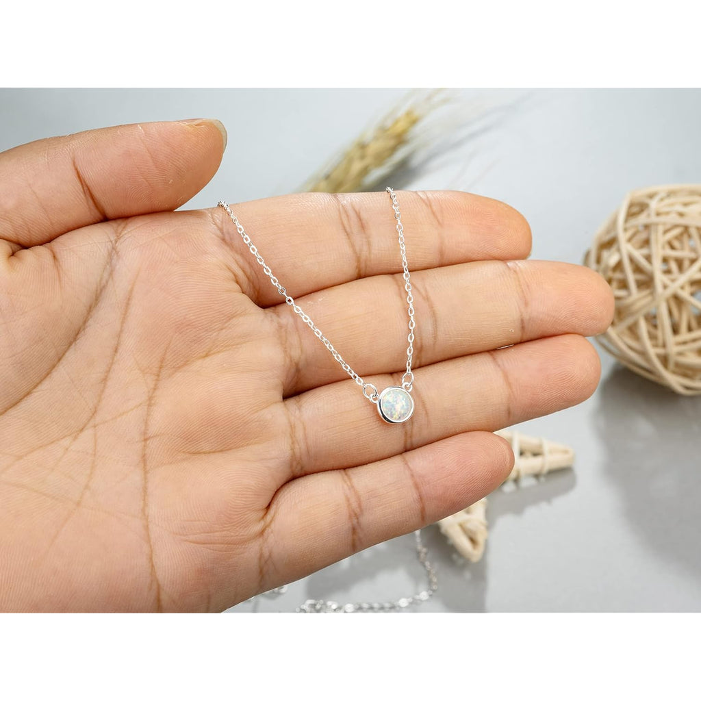 RareLove First Time Mom Gift,Daughter Pregnancy Gifts 925 Sterling Silver White Opal Necklace For Mom to be,Expecting Moms