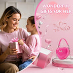 Miniso Barbie Heart Purse Rose Red Crossbody Bag Handbag, Gifts For Girls And Women, Sweet Style Cute Heart-Shaped Design Fashion Tote Bag, Pvc Material Waterproof