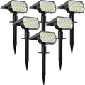 Solar Spot Lights Outdoor, [6 Pack/65 Led/3 Modes] Solar Landscape Spotlights, Solar Powered Christmas Halloween Lights, Ip68 Waterproof Wall Lights For Walkway Yard Garden Driveway(Cool White)