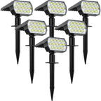 Solar Spot Lights Outdoor, [6 Pack/65 Led/3 Modes] Solar Landscape Spotlights, Solar Powered Christmas Halloween Lights, Ip68 Waterproof Wall Lights For Walkway Yard Garden Driveway(Cool White)