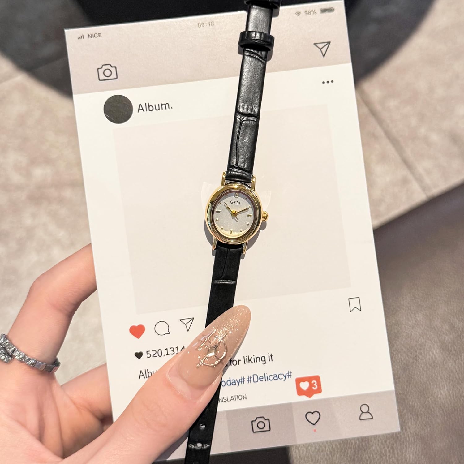 FANMIS Vintage Small Golden Bracelet Women’s Watches Dainty Minimalism Oval Dress Bangle Watch Easy to Read Waterproof Wristwatch,Adjustable Stainless Steel & Expansion Band
