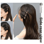 Hair Clips For Styling - 7Pcs Crystal Stone Braided Hair Clips, Double-Layer Star And Flower Clips For Women And Girls, Sparkling Rhinestone Duckbill Clips, Non-Slip Hair Accessories (Flasloth)