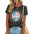 4th of July Shirts for Women Spilling The Tea Since 1773 Shirt Patriotic American Top History Teacher Tee