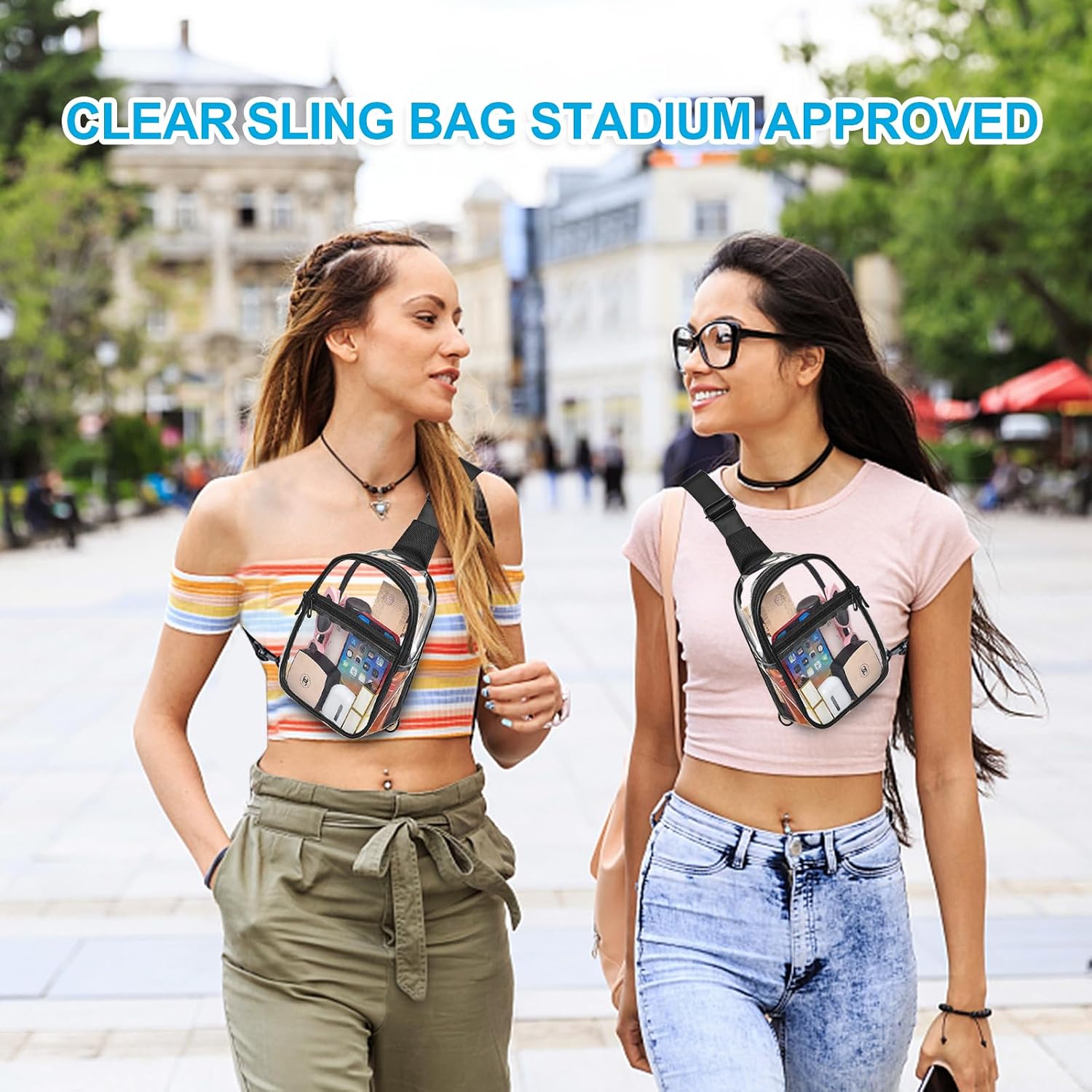 Clear Crossbody Bag For Stadium Events, Clear Purse For Women And Men For Concerts Sports Festivals