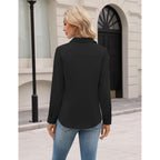 Hotouch Women Button Down Shirts Long Sleeve Stain Shield Dress Shirts Slim Fit Work Blouses Office Business Tops
