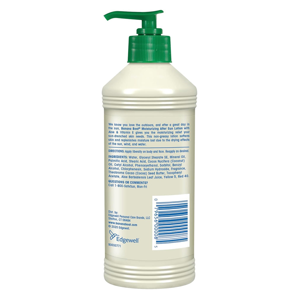 Banana Boat Moisturizing After Sun Lotion With Aloe And Vitamin E, 16Fl Oz, After Sun Care, Banana Boat After Sun Lotion, Sunburn Relief, 16Fl Oz