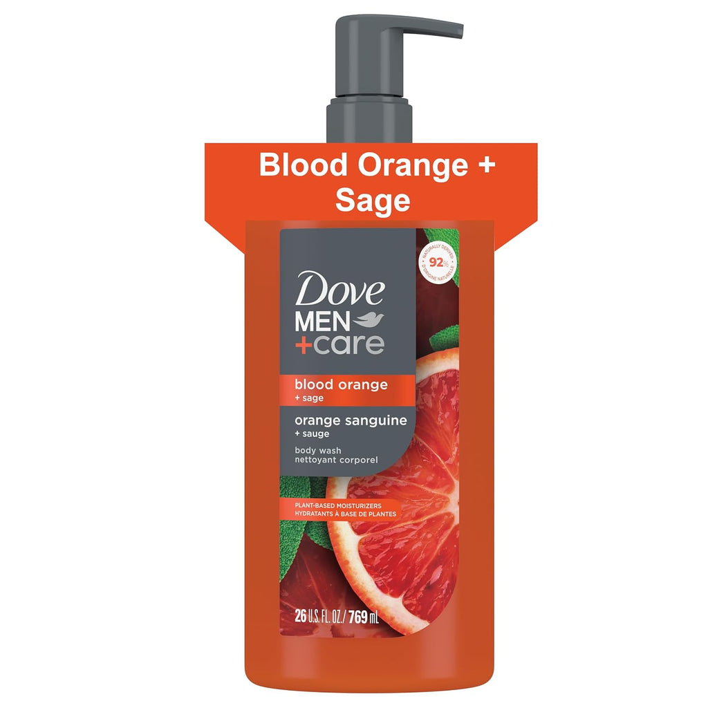 Dove Men Blood Orange + Sage Moisturizing Body Wash | #1 Dermatologist Body Wash For Men, Sulfate Free, Paraben Free, & Dye Free | 26Oz